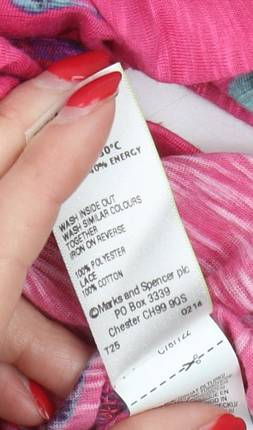 Womens UK Size 10 Marks and Spencer Pink Basic T-Shirt