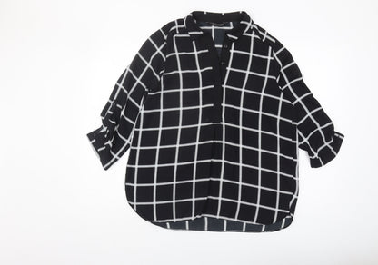 Womens UK Size 14 Dorothy Perkins Black Basic Button-Up