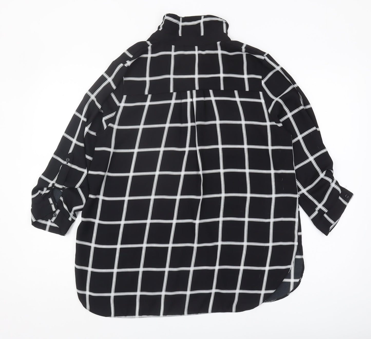 Womens UK Size 14 Dorothy Perkins Black Basic Button-Up