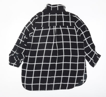 Womens UK Size 14 Dorothy Perkins Black Basic Button-Up
