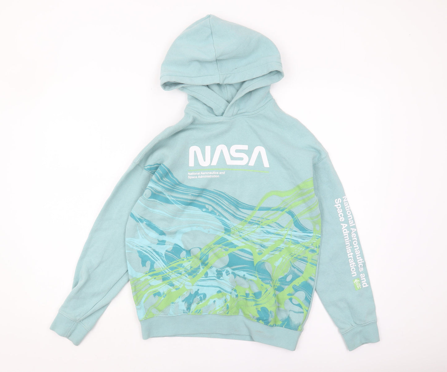 H&M Boys Blue NASA Pullover Hoodie Size 18 Years