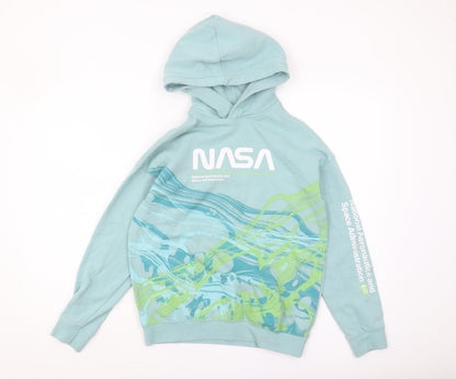 H&M Boys Blue NASA Pullover Hoodie Size 18 Years