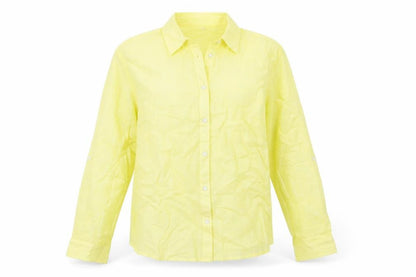 Womens UK Size L Damart Yellow Basic Button-Up
