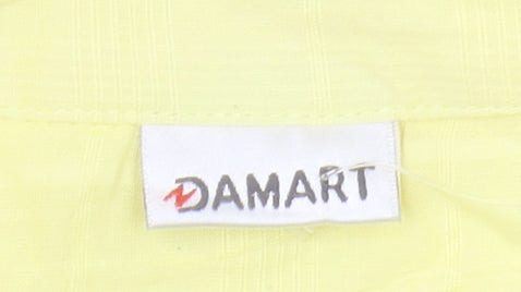 Damart Women's Yellow Cotton Button-Up Shirt, Size L