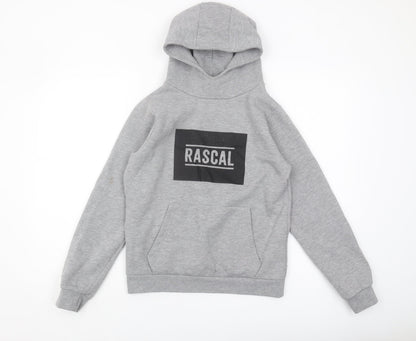 Rascal Boys Grey Hoodie, Size 13-14, Pullover with Logo