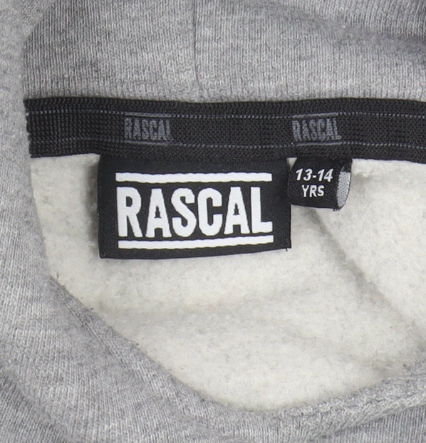 Rascal Boys Grey Hoodie, Size 13-14, Pullover with Logo