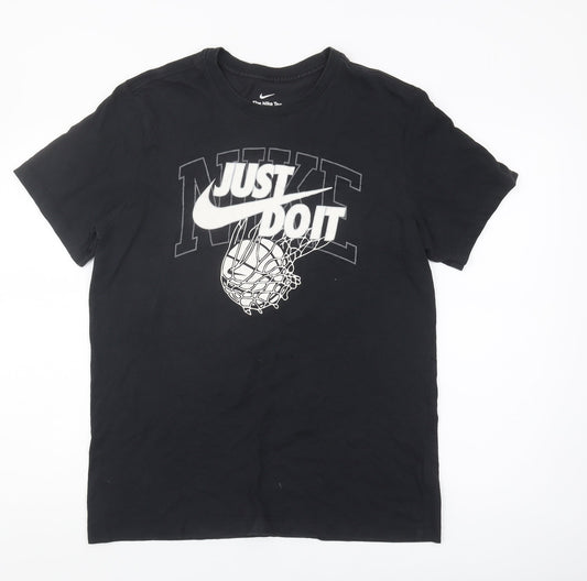 Nike Men's Black Graphic T-Shirt M Dri-FIT Sports Tee