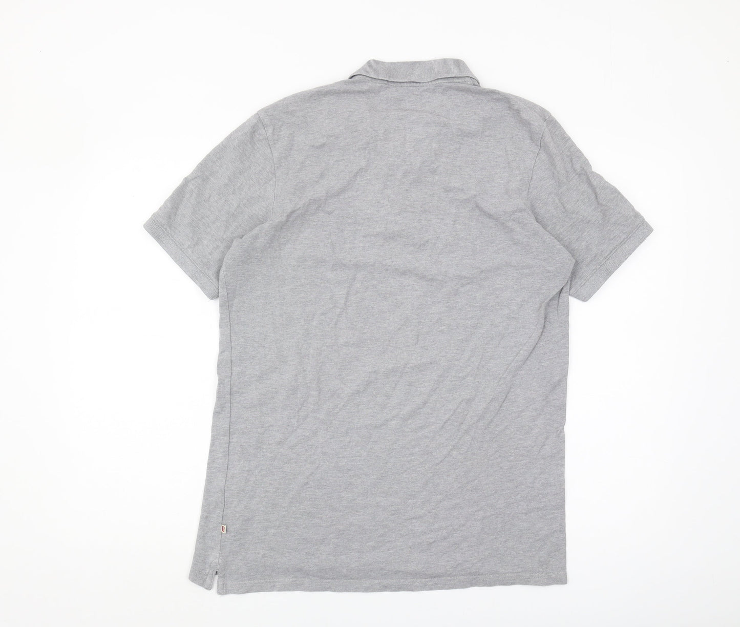 Jack & Jones Grey Mens Polo Shirt L Solid Casual