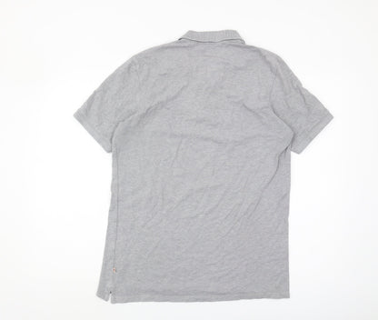 Jack & Jones Grey Mens Polo Shirt L Solid Casual
