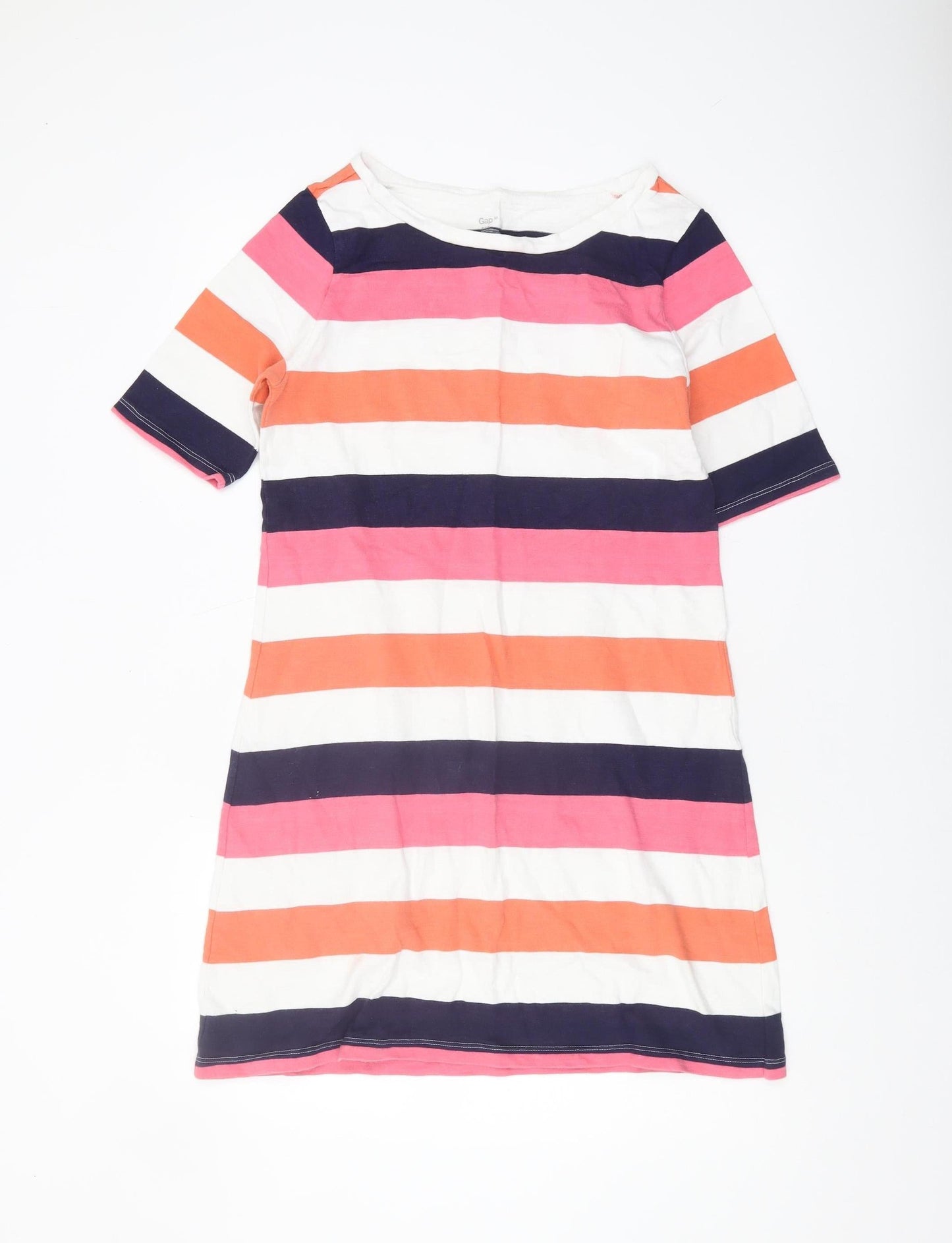 Gap Women's Multicoloured Striped T-Shirt Dress M