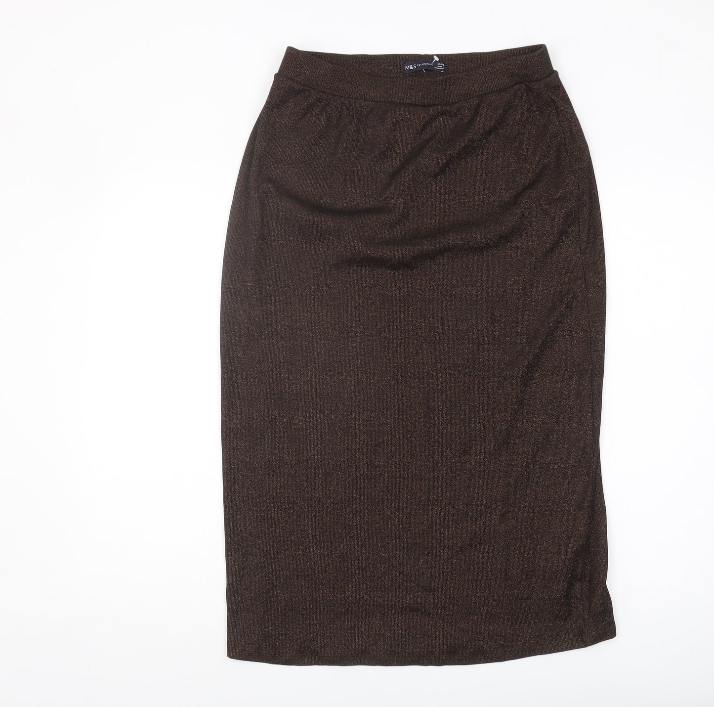 Marks and Spencer Women's Brown Pencil Skirt, Size 12, Casual