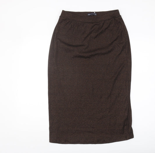 Marks and Spencer Women's Brown Pencil Skirt, Size 12, Casual