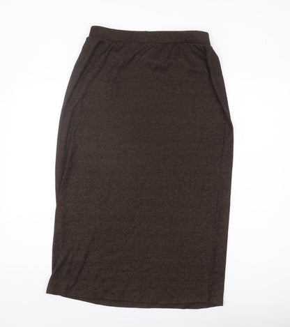 Marks and Spencer Women's Brown Pencil Skirt, Size 12, Casual