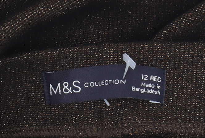 Marks and Spencer Women's Brown Pencil Skirt, Size 12, Casual