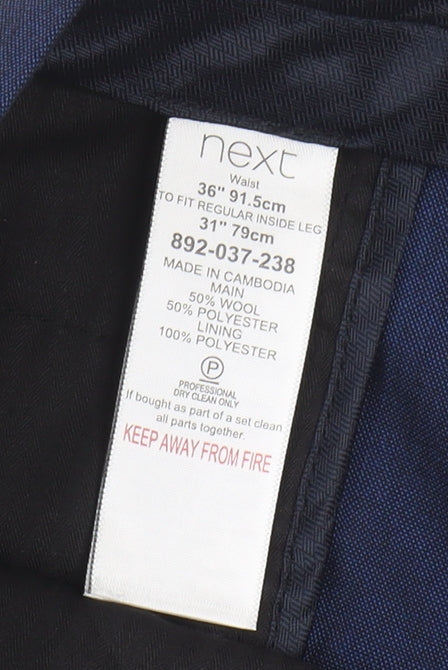 Next Men's Blue Dress Trousers 36W 31L