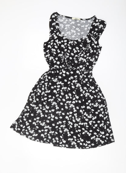 Oasis Women's Black Floral A-Line Dress, Size S