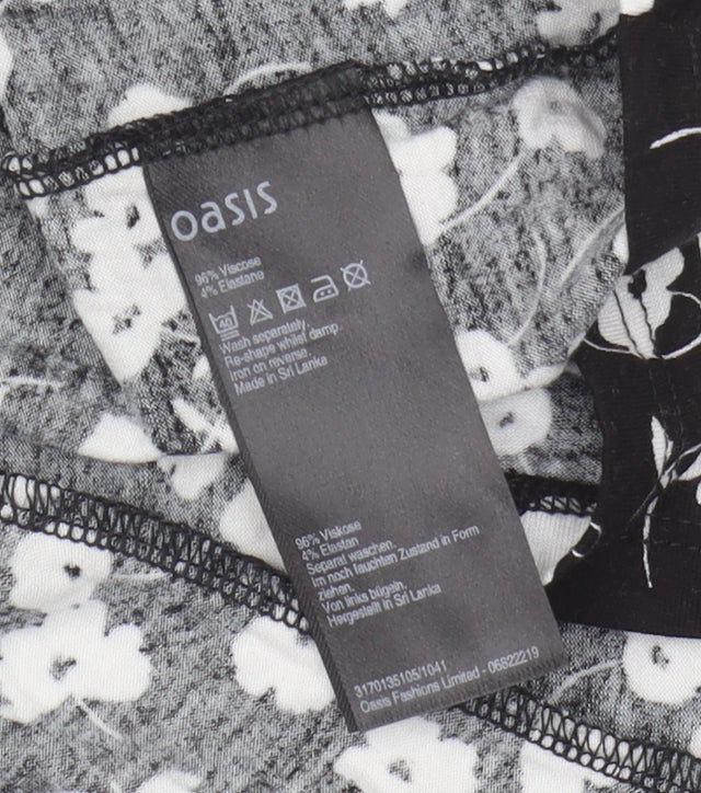 Oasis Women's Black Floral A-Line Dress, Size S