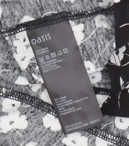 Oasis Women's Black Floral A-Line Dress, Size S