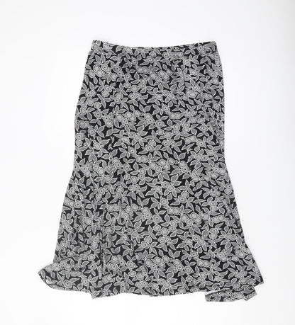 TIGI Women's Black Floral Skirt Size 10