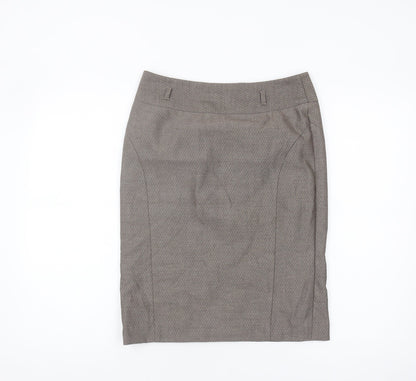 Next Women's Grey Pencil Skirt Size 10 Herringbone Pattern