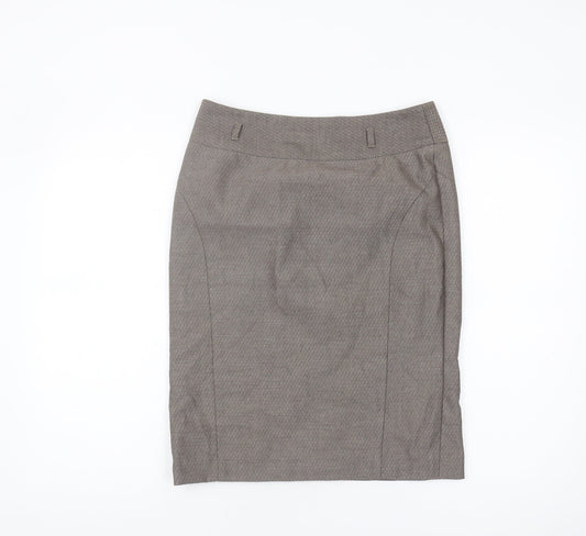 Next Women's Grey Pencil Skirt Size 10 Herringbone Pattern