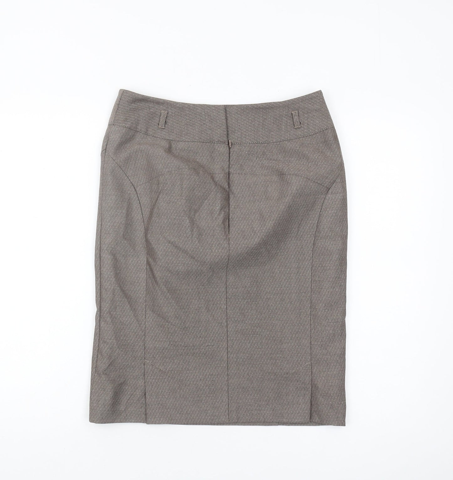 Next Women's Grey Pencil Skirt Size 10 Herringbone Pattern