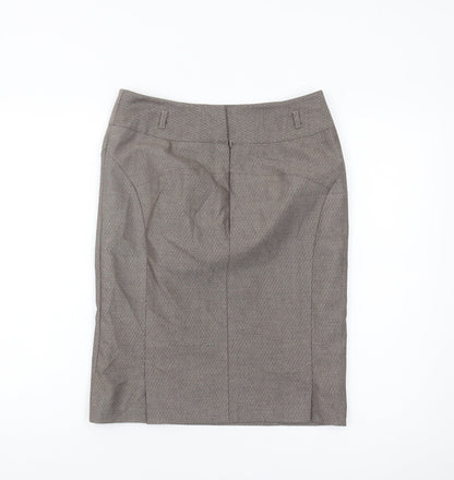 Next Women's Grey Pencil Skirt Size 10 Herringbone Pattern