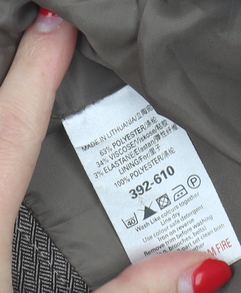 Next Women's Grey Pencil Skirt Size 10 Herringbone Pattern