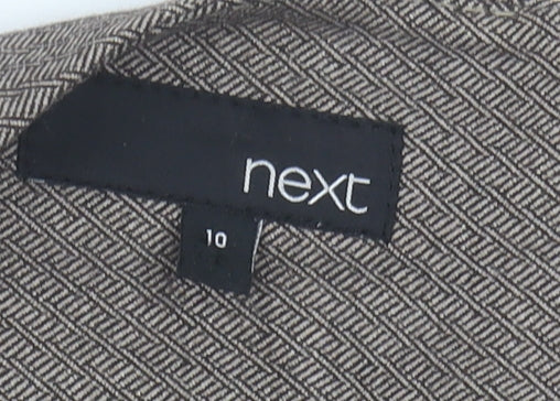 Next Women's Grey Pencil Skirt Size 10 Herringbone Pattern