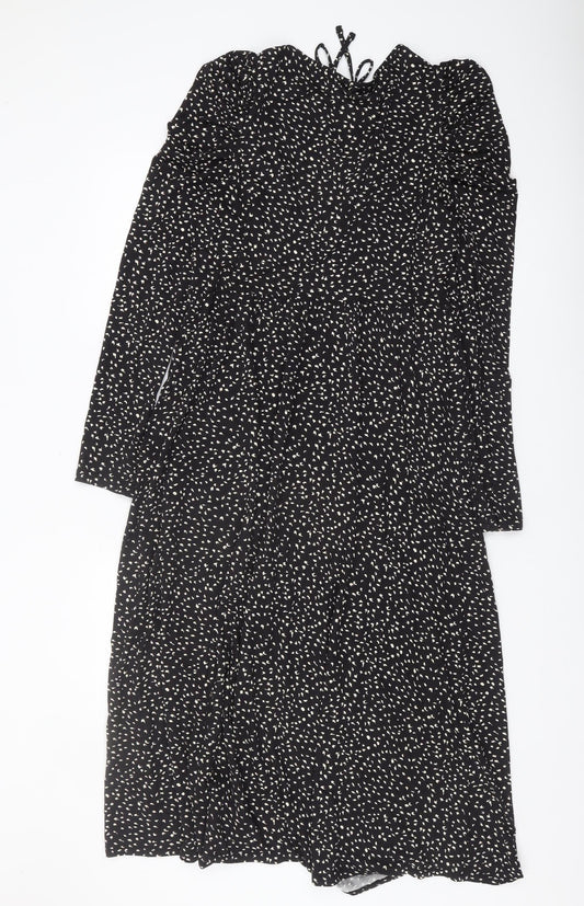 Marks and Spencer Womens Black Midi Dress Size 10