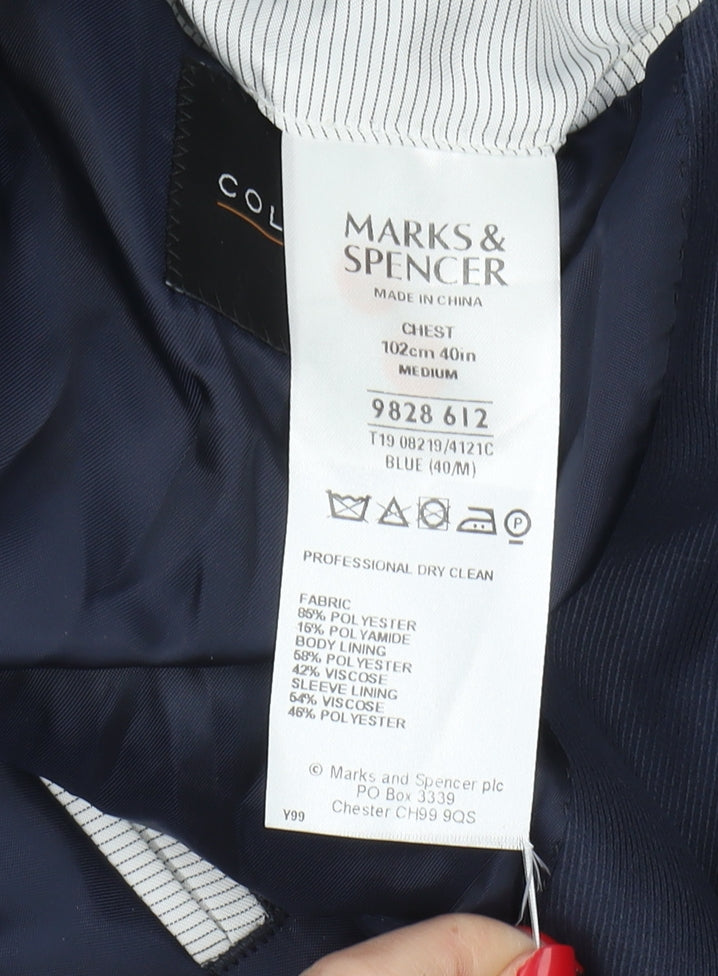 Mens UK Size 40 Marks and Spencer Regular Blue Suit Jacket