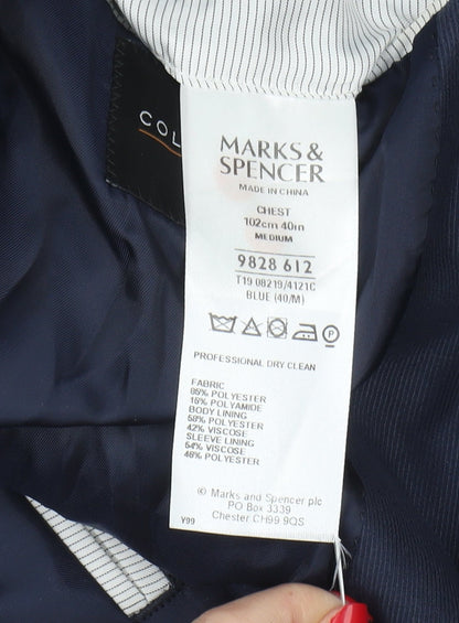 Mens UK Size 40 Marks and Spencer Regular Blue Suit Jacket