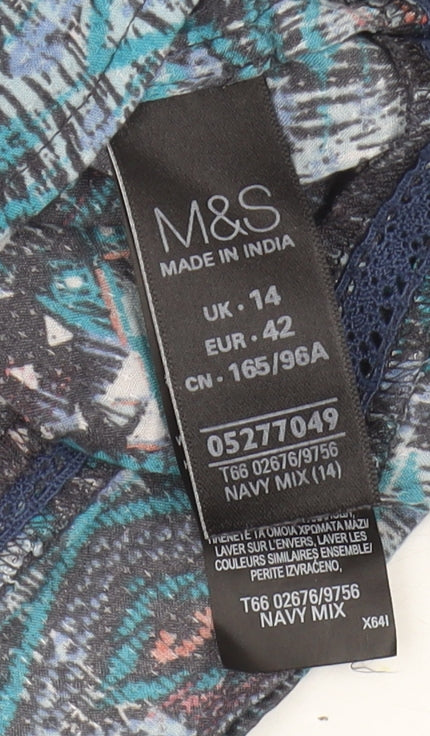 Womens UK Size 14 Marks and Spencer Multicoloured Tunic Blouse