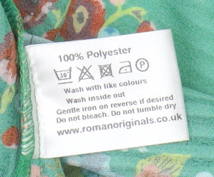 Womens UK Size 10 Roman Originals Green Basic Blouse