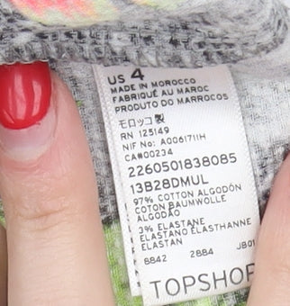 Womens UK Size 8 Topshop Multicoloured Basic Tank