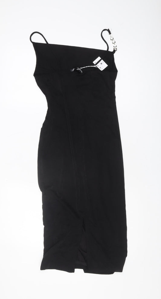 Bershka Women's Black Bodycon Dress Size 8