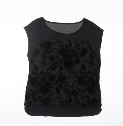 Womens UK Size 12 Roman Black Basic Blouse