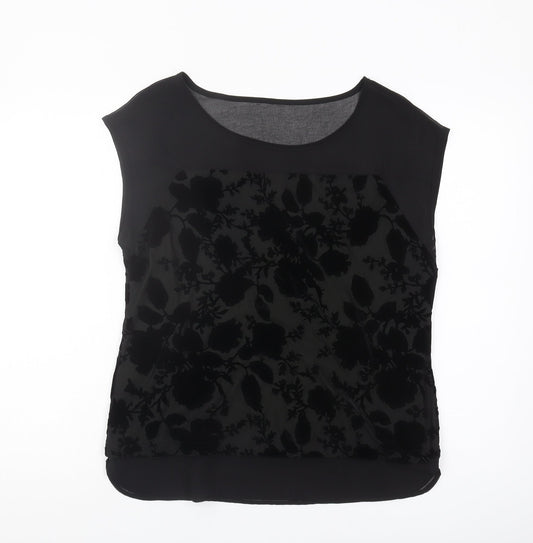 Womens UK Size 12 Roman Black Basic Blouse