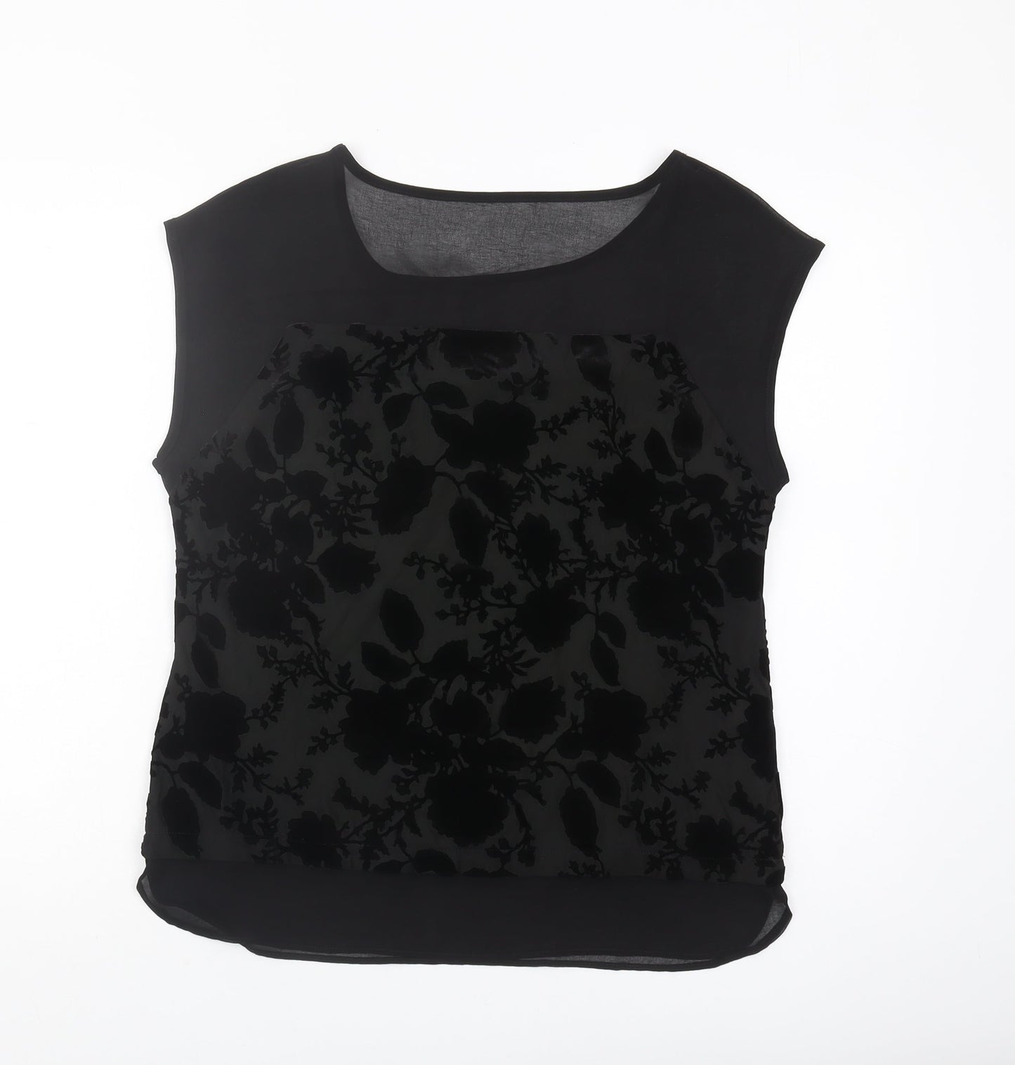 Womens UK Size 12 Roman Black Basic Blouse