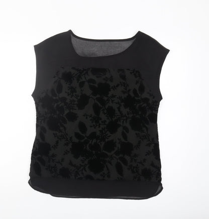 Womens UK Size 12 Roman Black Basic Blouse