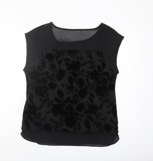 Womens UK Size 12 Roman Black Basic Blouse