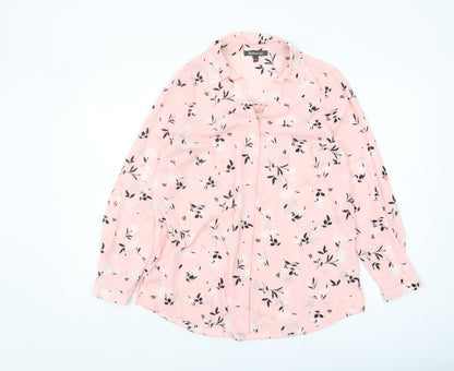 Bonmarché Women's Pink Floral Blouse Size 10