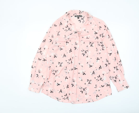 Bonmarché Women's Pink Floral Blouse Size 10