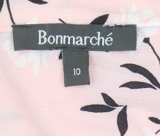 Bonmarché Women's Pink Floral Blouse Size 10