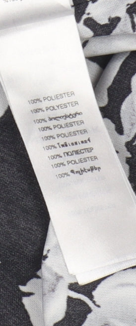 New Look Women's Black Floral Tunic Shirt Size 10