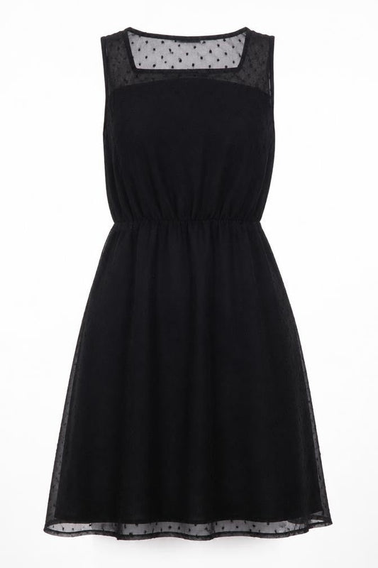 Next Women's Black Sleeveless Scoop Neck Dress