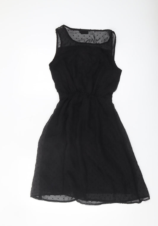 Next Women's Black Sleeveless Scoop Neck Dress