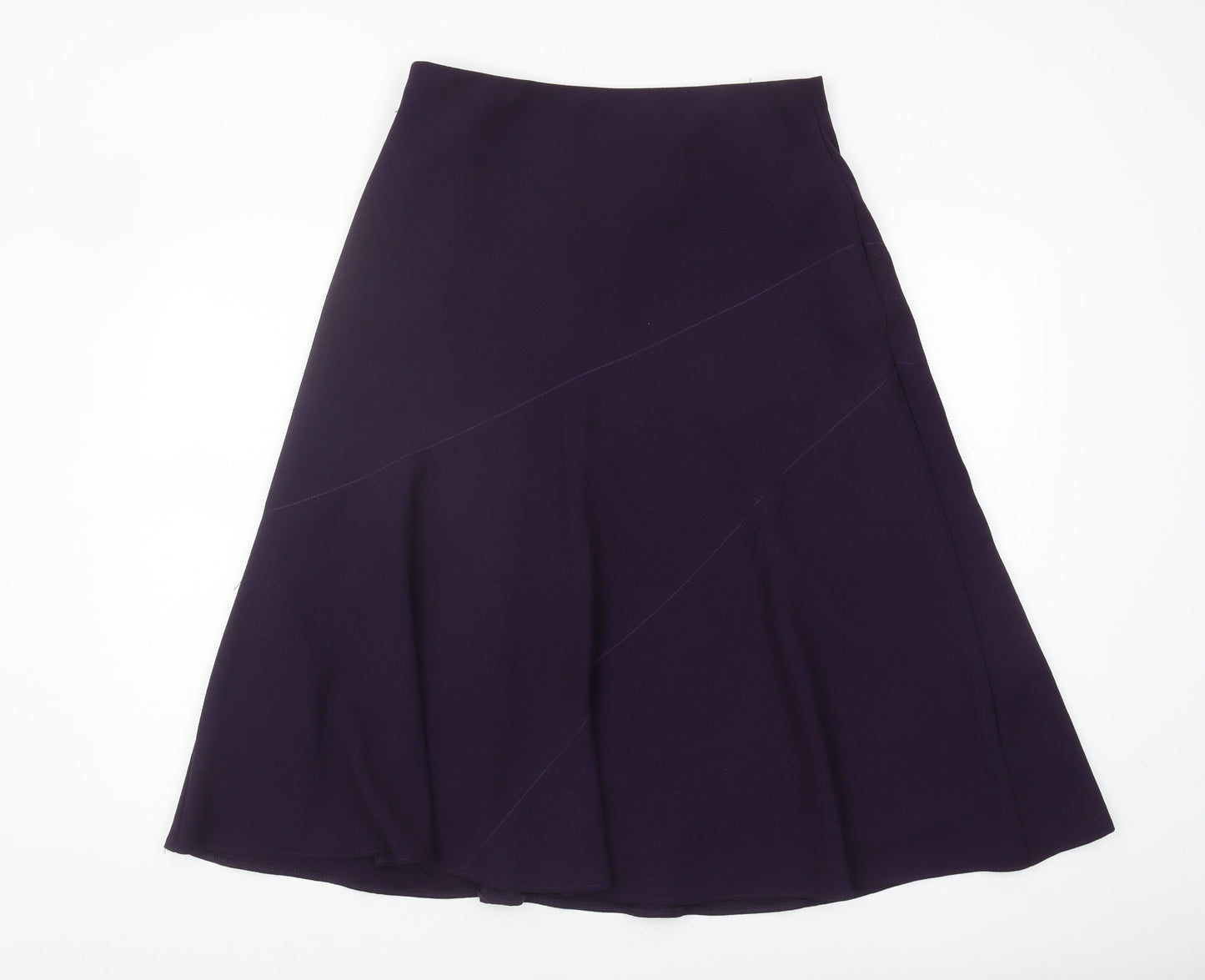 Marks and Spencer Women's Purple A-Line Midi Skirt Size 12