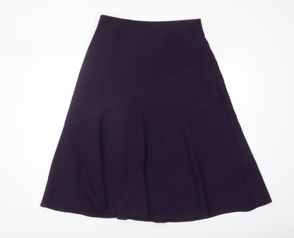 Marks and Spencer Women's Purple A-Line Midi Skirt Size 12
