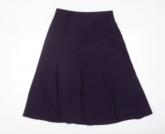 Marks and Spencer Women's Purple A-Line Midi Skirt Size 12